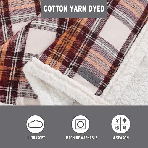 Eddie Bauer - Throw Blanket, Reversible Sherpa Fleece Bedding, Home Decor for All Seasons (Edgewood Red, Throw) - Image 2