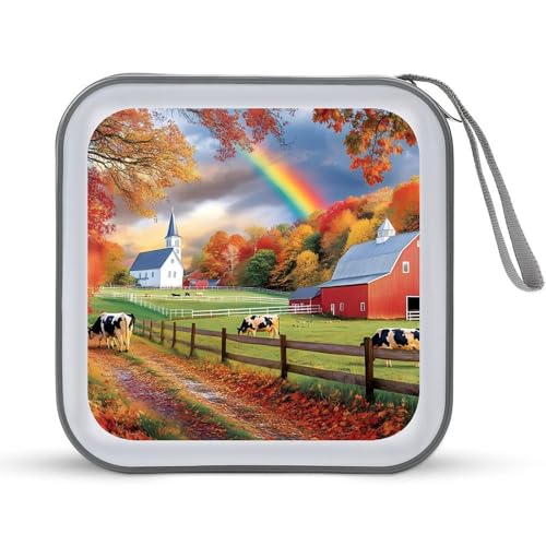 Fall Farm CD Case Portable DVD Holder Storage Organizer for Home Travel