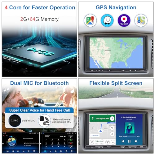 Autoradio mit Android Auto und Wireless CarPlay 7 Zoll Display