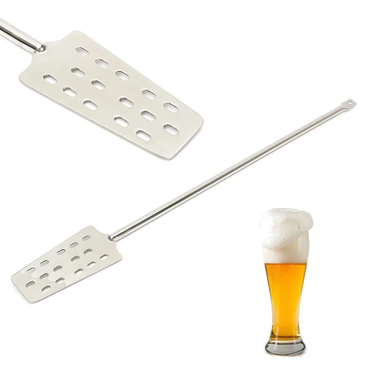 Birra Vino Agitatore Birra Agitatore. Paletta di agitazione in Acciaio Inossidabile 304 da 24 Pollici con 15 Fori for Tino di ammostamento for Birra, Vino e Birra Fatta in casa