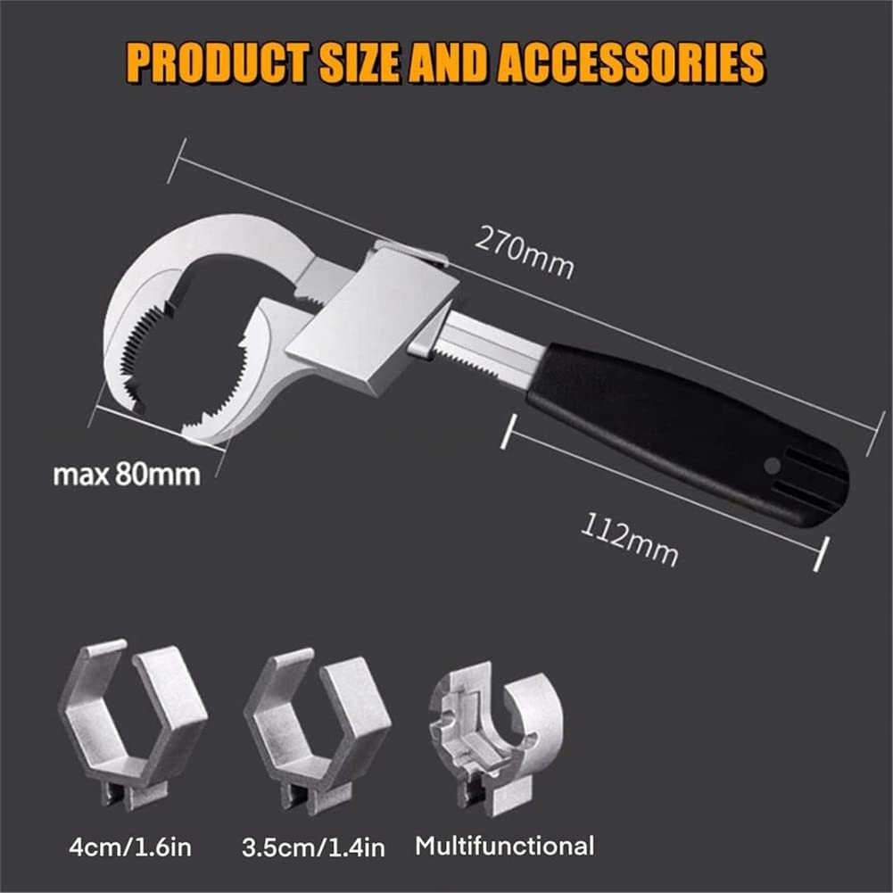 Nagoyuki Adjustable Double-Ended Wrench Bathroom Wrench for Water Pipe Repair & Home Accessories, Photo Color - Image 2