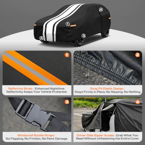 Image of Kayme Chevrolet Corvette Car Cover Waterproof All Weather | Custom Fit for Corvette Coupe Convertible Targa C4 /C5 /C7 /C8 (1968-2026), Gift with Tape /Towel, Rain Snow Sun UV Protection.