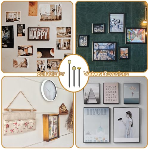 Image of 100PCS Picture Frame Hanging Nails, 3 Sizes Wall Decorative Nails with Plastic Storage Box, Picture Hang Solutions Kit 5-30 lbs Hanging Hardware Tool Hangers