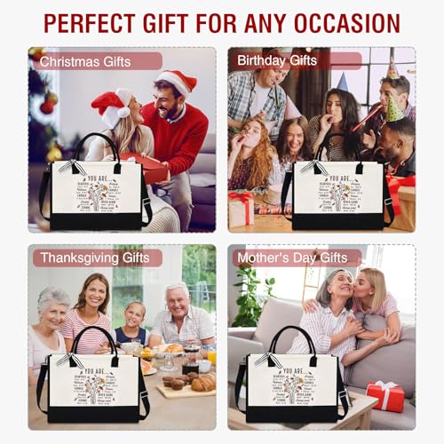 Image of XIKAINUO Inspirational Religious Canvas Tote Bag, Christian Religious Gifts for Women Faith, Christian Gifts for Women Friends Mom Coworker Teacher, Black White