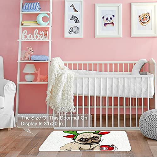 Tapis de porte de Noël motif chiot antidérapant entrée garage - 7