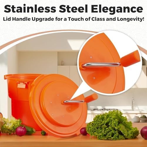 Centrifugador de ensalada – Lavadora y secadora de lechuga de gran capacidad con cierre seguro de tapa y mango giratorio para una limpieza y secado eficientes de verduras y verduras