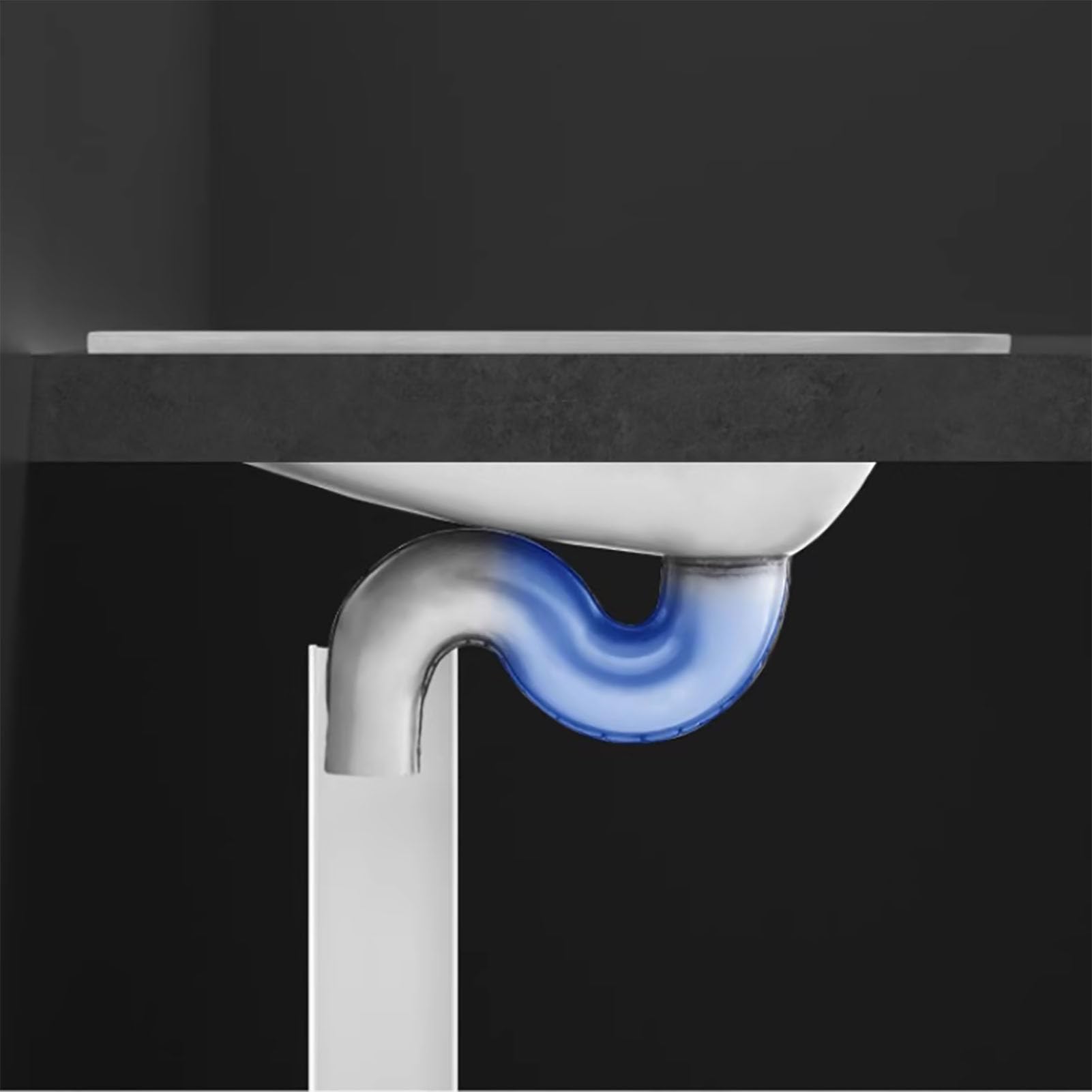 Moderno Set per WC alla Turca per Piccoli Bagni, Acciaio Inossidabile, Inodore Senza Curvatura A S, D,A