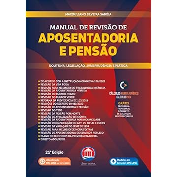 Capa do livro Manual de Revisão de Aposentadoria e Pensão 21Ed.2022
