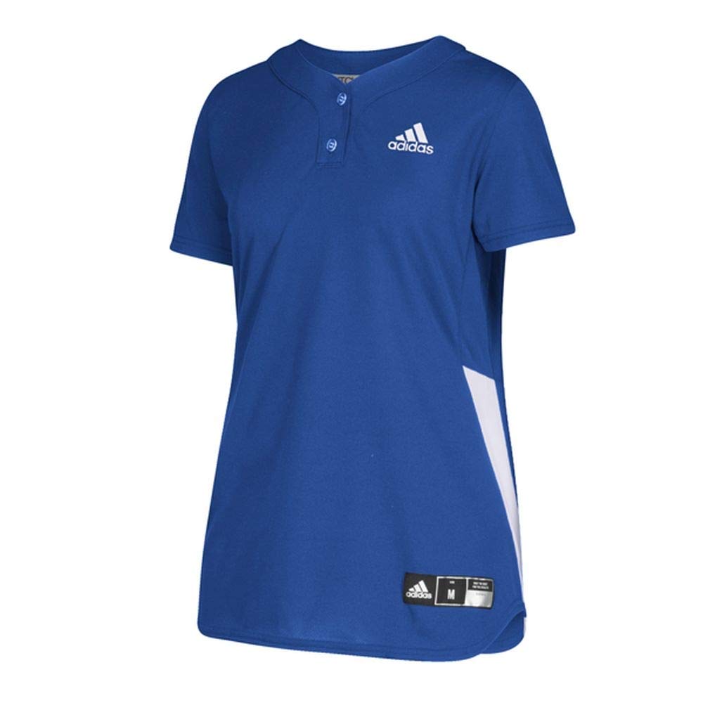 adidas Diamond Queen Elite 2Button Jersey Women's Softball M Collegiate Royal-White