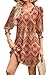 WIHOLL Summer Dresses for Women 2025 V Neck 3/4 Sleeve Spring Dresses Casual Womens Beach Vacation Fashion Boho Tops Sundresses Mini Sun Dress Vestidos De Verano para Mujer 2025 Resort Wear L
