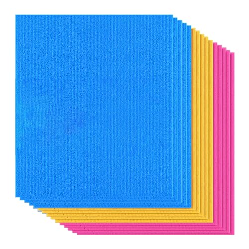 Kuber Industries Sponge Wipes | Washing Wipes Paper Towel | Reusable Sponge Cleaning Cloths for Kitchen | Sponge Wipe Cloths | 15x15 | 15 Piece Set | Multi