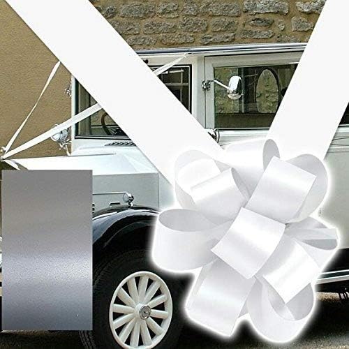 RIBBON and BOWS WEDDING CAR DECORATION KIT X3 LARGE BOWS & 8 METERES of