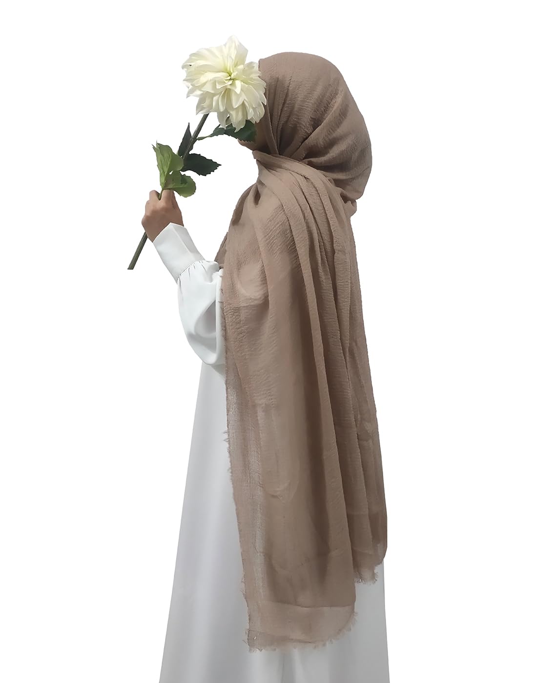 ANA Cotton Crinkle Black Scarf/Stole/Hijab - Soft & Coarse Texture, Solid Pattern, Perfect Blend of Elegance and Comfort for Every Occasion (A54)