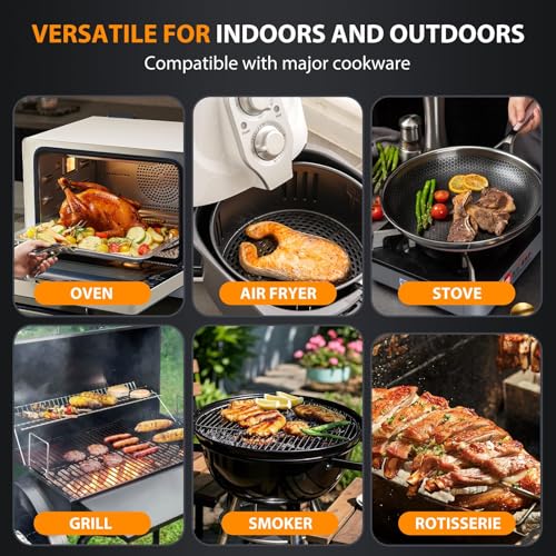 Image of AI Smart Wireless Meat Thermometer, 10X Enhanced Signal and Stability, with 2 Probes High-Accuracy Sensors, Standalone Display Base, Instant Read LCD & App Control for Kitchen,BBQ,Oven,Grill,Air Fryer