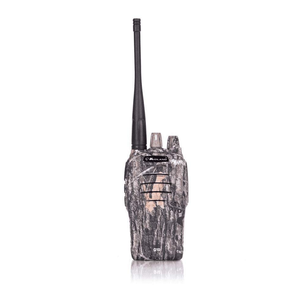 Midland G10 Radio Ricetrasmittente Walkie Talkie con Banda PMR446 - 1 Ricetrasmettitore, Caricabatterie da Tavolo, Adattatore da Muro, Pacco Batteria Ricaricabile e Aggancio Cintura
