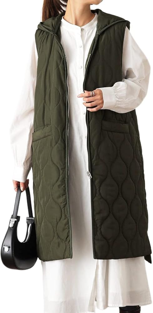 Amazon | [Hug.U] ベスト レディース 中綿 ジレ キルティング ロング