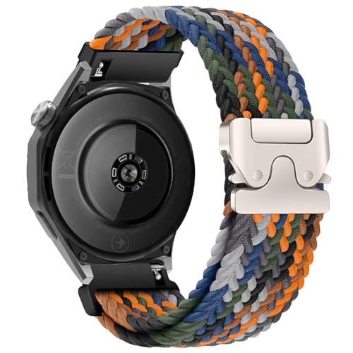 #VerdientProvisionen<br>22mm Nylon Armband für Huawei Watch GT 6 Pro/GT 6/GT 5 Pro/GT 5/4 46mm / Huawei Watch 5/4 46mm/ Ultimate 2/Ultimate Elastisches Sport Geflochtenes Uhrenarmbänder Verstellbares Armbänder Bunt