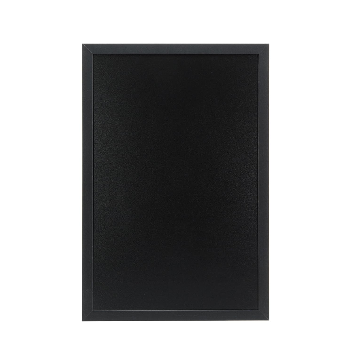 SECURIT - Tableau Noir Mural "​Woody" + Marqueur à Craie Liquide - Ardoise Double Face - Cadre en Bois Laqué - 40 x 60 cm - Noir