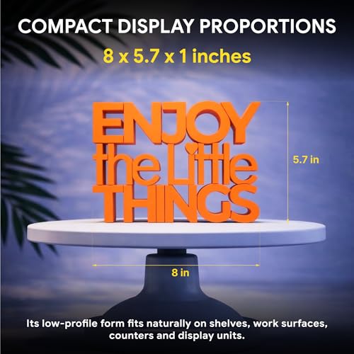 Image of Mad Masters Enjoy The Little Things Spiritual Desk Decor - Aesthetic Table, Shelf & Wall Showpiece for Home Office, Business. Vastu Friendly Gifting, Burnt Orange (20.3 x 14.5 x 2.5 cm)