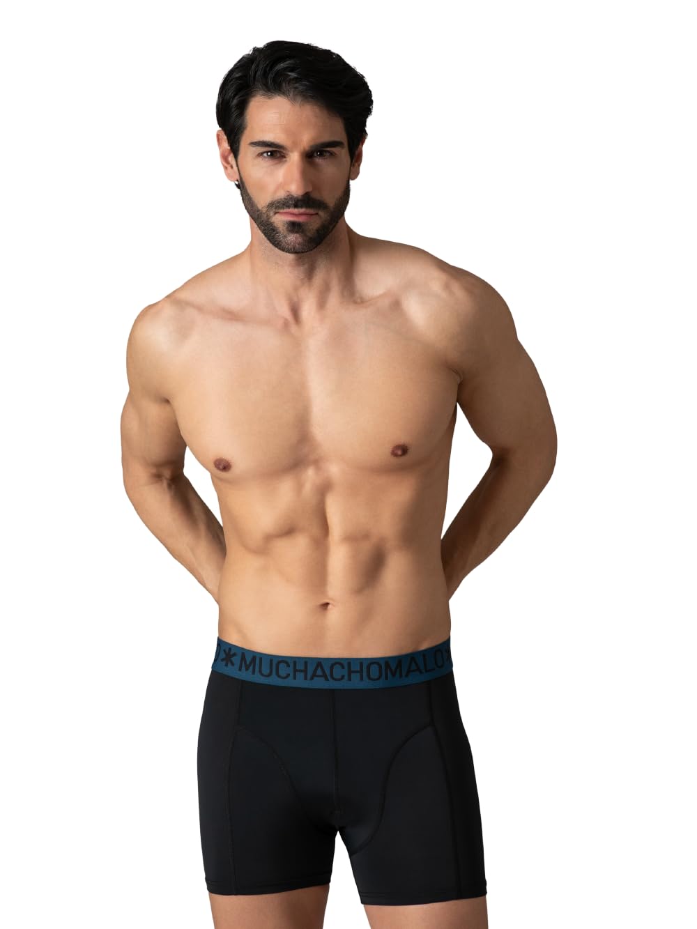 Muchachomalo Uomo Boxer 6-Pack, Tinta Unita, Microfibra, Fascia Elastica