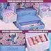 Get Trend Disney Stitch Musical Jewelry Box for Girls with Mirror, Drawers, and Wind Up Music, Jewelry Organizer for Rings, Charms, Gifts for Girls (Blue Stitch)