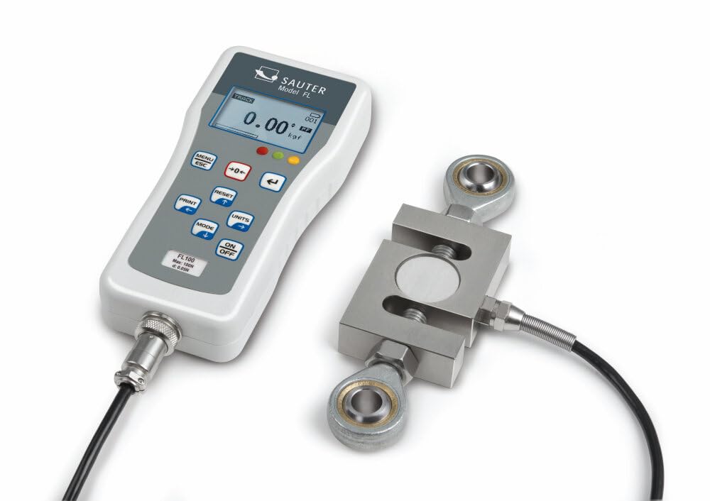 Sauter FL 20K - Dynamomètre digital Premium, avec écran auto-explicatif pour la mesure des forces de traction et de pression avec capteur externe, Plage de mesure [Max]: 20000 N, Lecture [d]: 5 N