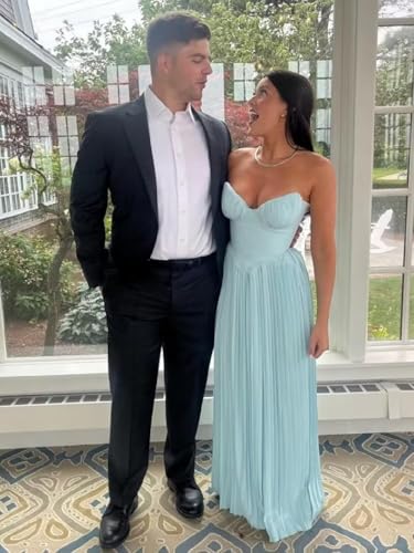 Chiffon Strapless Bridesmaid Dresses Long Aline Formal Dress PU3183