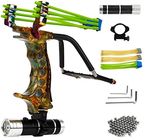 LOLBUY Stainless Hunting Laser Slingshot High Velocity Catapult Slingshots Most Powerful Professional Outdoor Slingshots