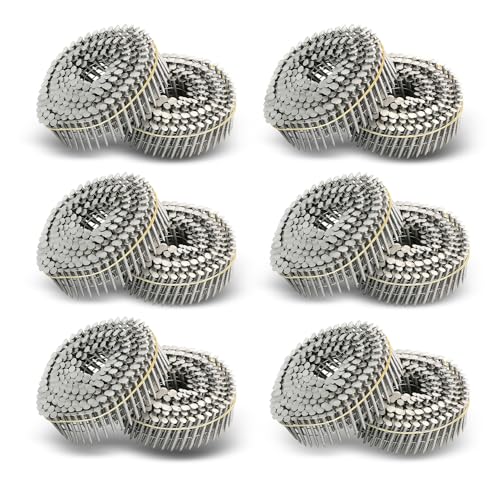 Image of 3600 Count Stainless Steel Siding Nails 15-Degree Collated Wire Coil 1-1 /4 Inch, 0.09 Inch Ring Shank Siding Nails