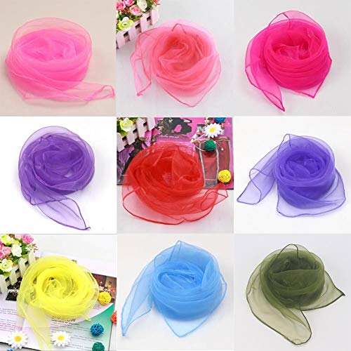 Tinksky zijdedoeken jongleerdoeken chiffontoeken gezoomde vierkante beweging sjaals vastleggen jongleerdansjaals (set 12… - Image 7