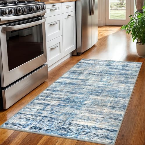 Tapete decorativo KOZYFLY 3x5 pies azul beige miniatura 3