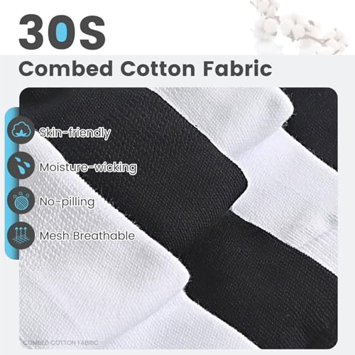 EBYNUE Womens Crew Socks 6-Pairs Moisture-Wicking Odor-Resistant Breathable Anti-Blister Seamless for Running & Daily US 6-112