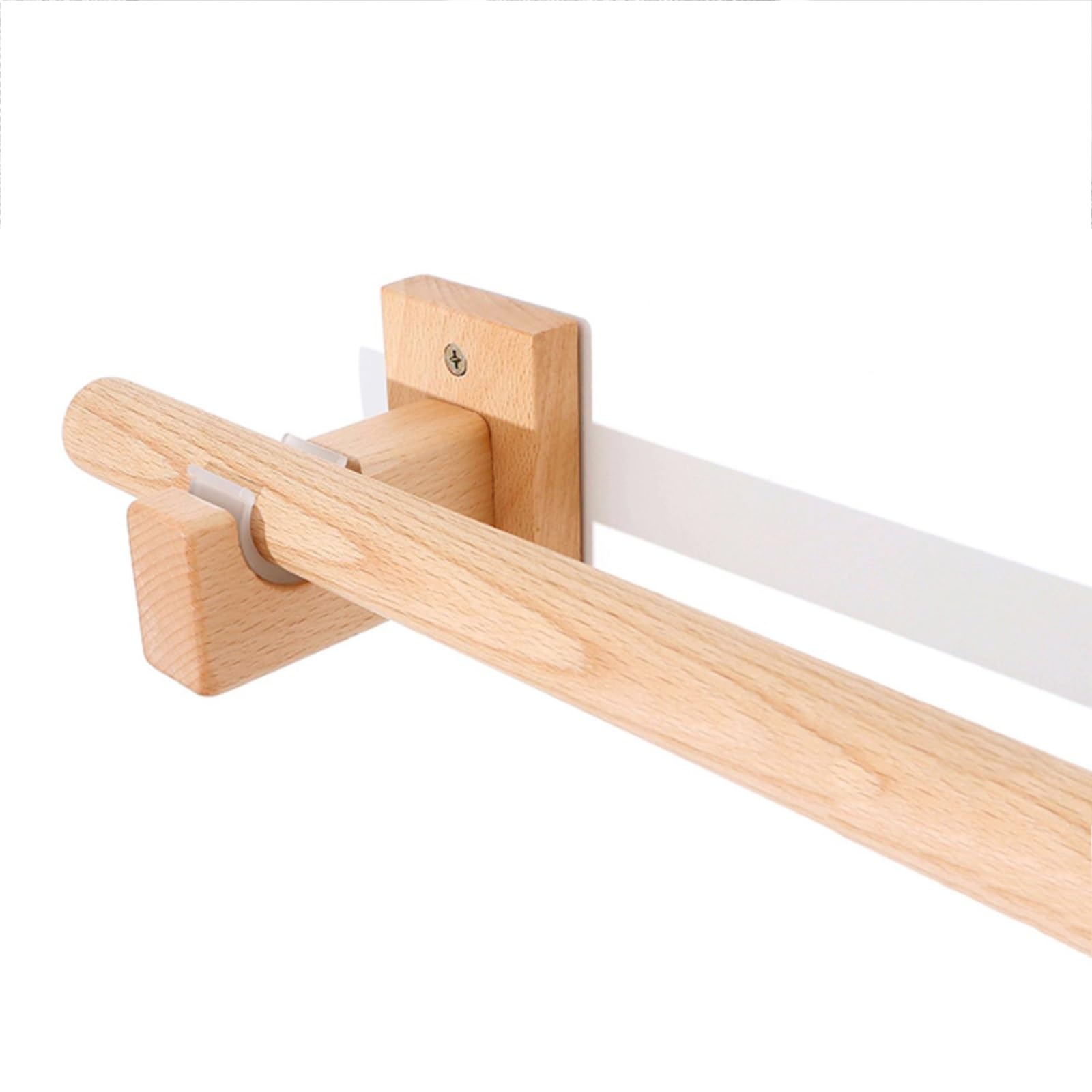 Regulowany karnisz z litego drewna 29 mm z pogrubionymi wspornikami nośnymi montowany z boku 120 cm długości, idealny do pojedynczych karniszy