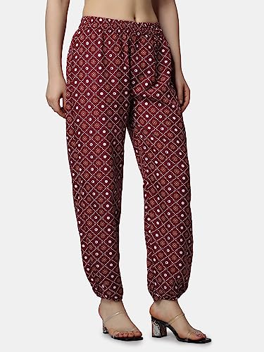 Image of POPWINGS Casual Printed Joggers for Summer || Stylish Women Joggers for Summer || Loose-Fit Pull On Joggers for Women || Women Joggers Pants for Summer