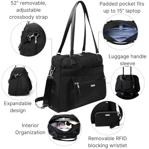 Baggallini Overnight Expandable Laptop Tote - Lightweight Travel Bag for Women3