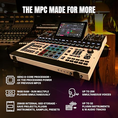 Image of Akai Professional MPC XL Standalone Music Production Center for Sampling and Sequencing with 10.1-inch Touchscreen, 3D MPCe Pads, 8-Core CPU, 16GB RAM, 256GB SSD