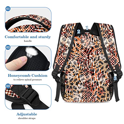 Sac à dos de voyage léopard avec trousse pour filles et garçons - 4