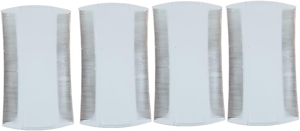 4x White Nit Combs Fine Tooth Double-Sided Detection Removes Head Nits From All Types Of Hairs Nit Comb For Pets Kids And Adults