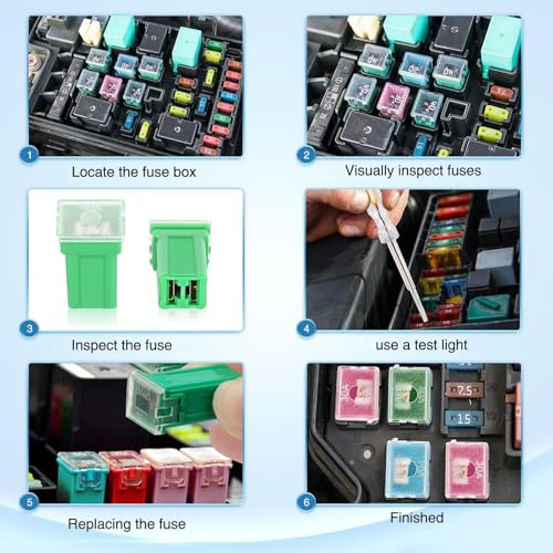 Kit de fusibles para automóvil HUIOP, 20 piezas, fusibles de alto y bajo perfil de 20 A a 60 A con caja de almacenamiento, buena conductividad y retardancia de llama miniatura 3