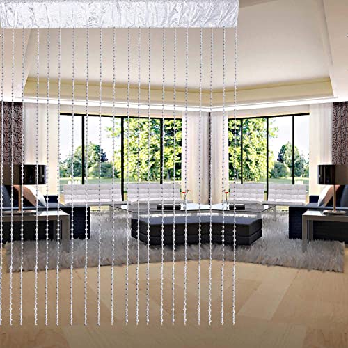 Image of Amazon Brand - Solimo PVC Standard Bead Curtain - (Silver, 1 Piece)