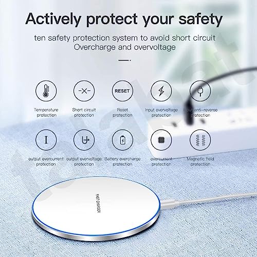 Image of 15W Fast Wireless Charger, Pack of 2 Max Qi-Certified Wireless Charging Pad Compatible with iPhone X /Xs /Xr /11 /11Pro /12 /12Pro /13 /13Pro /14 /14Pro /14Pro