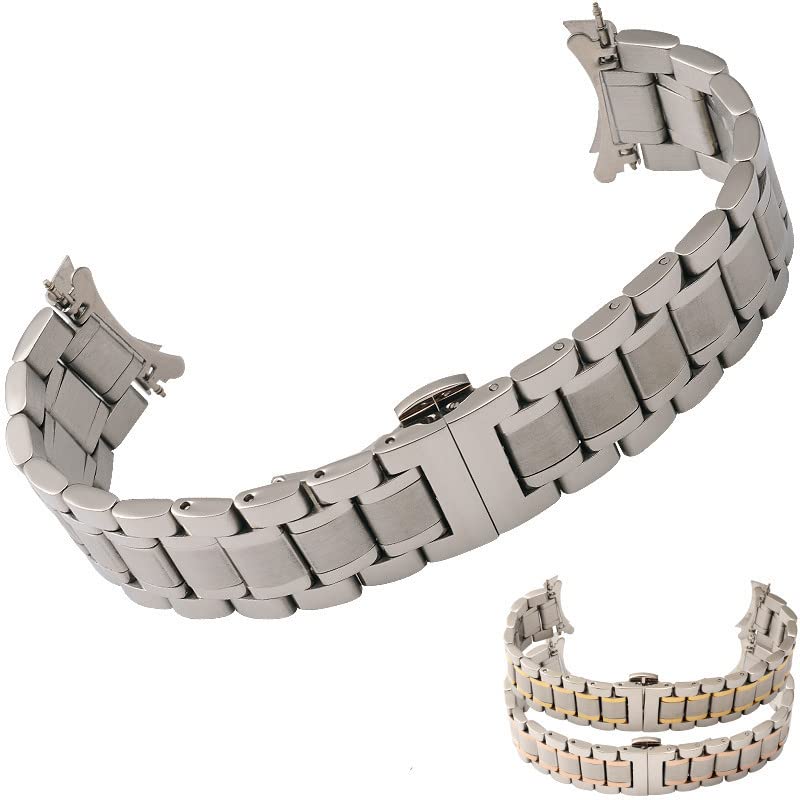 BrightBulb Correa de Acero Inoxidable 5 Cuentas Pulsera de Metal de Repuesto Inteligentes Relojes Accesorios-Plata Oro Rosa 15mm