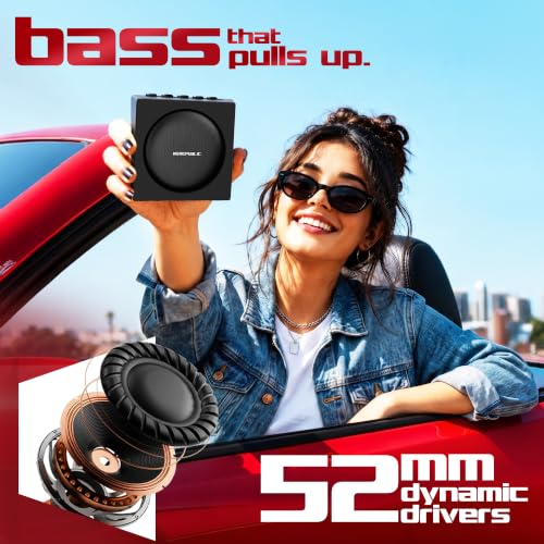 Image of Nu Republic Replay Cube Wireless Bluetooth Speaker | 12W Portable Speaker with 52mm Dynamic Drivers | Wireless Connectivity v5.4 | Up to 8 Hours Playtime (Black)