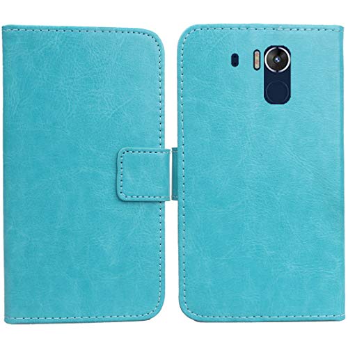 Gukas Flip PU Case para Nomu M8 / M8 Pro 5.2" Funda De Carcasa Cartera De Cuero Billetera Cover Piel (Azul)