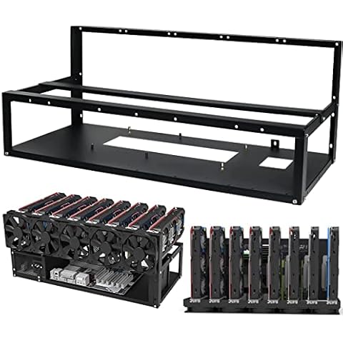 Ciuitixi Mining Rig Frame Case 6/8 GPU Crypto Currency Bitcoin Open Air ETH /ETC /ZEC Ether Accessory Tools, Motherboard Bracket Miner Frame, Sturdy Easy Build Up and Disassemble Cover