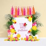 Rose red Pink and Orange Tassel Garland Banner Paper Tassels for Party Decorations,Pack of 15 - Image 4