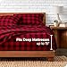 Bare Home Flannel Sheet Set Prints, 100% Cotton, Velvety Soft Heavyweight - Christmas Holiday Sheets - Double Brushed Flannel - Extra Softness, Comfort - Deep Pocket (Queen, Buffalo Plaid - Red/Black)