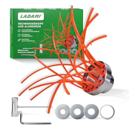 LADAMI Unkrautbürste für Freischneider,Wildkrautbürste für Motorsense Zubehör,Universal Aluminium Trimmerkopf mit 48 Radikal Nylon Trimmerfaden für Garten Unkraut LADAMI Unkrautbürste für Freischneider,Wildkrautbürste für Motorsense Zubehör,Universal Aluminium Trimmerkopf mit 48 Radikal Nylon Trimmerfaden für Garten Unkraut