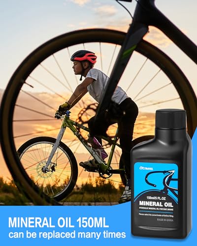 cyctravel Brake Bleed Kit for Shimano Hydraulic Brakes. Bicycle Hydraulic Brake Bleed Kit Including 150ML Mineral Oil Brake Fluid and Step by Step Instructions - Image 2