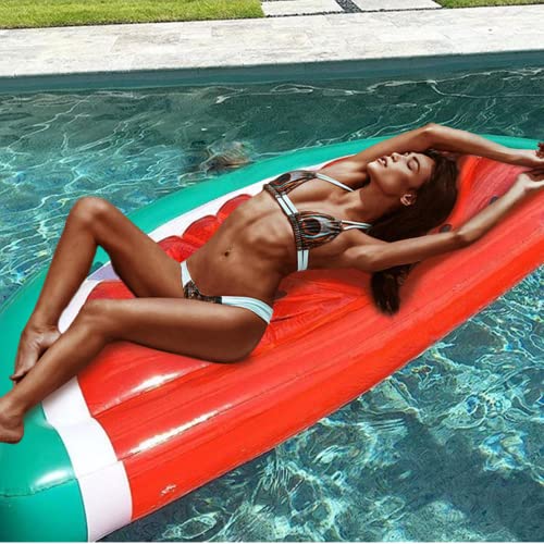 Neluxfe Luftmatratze Pool Wasser Hängematte, Aufblasbar Matratze, Schwimmmatratze Schwimmsessel Spielzeug für Erwachsene Sommer (Wassermelone) – Bild 4